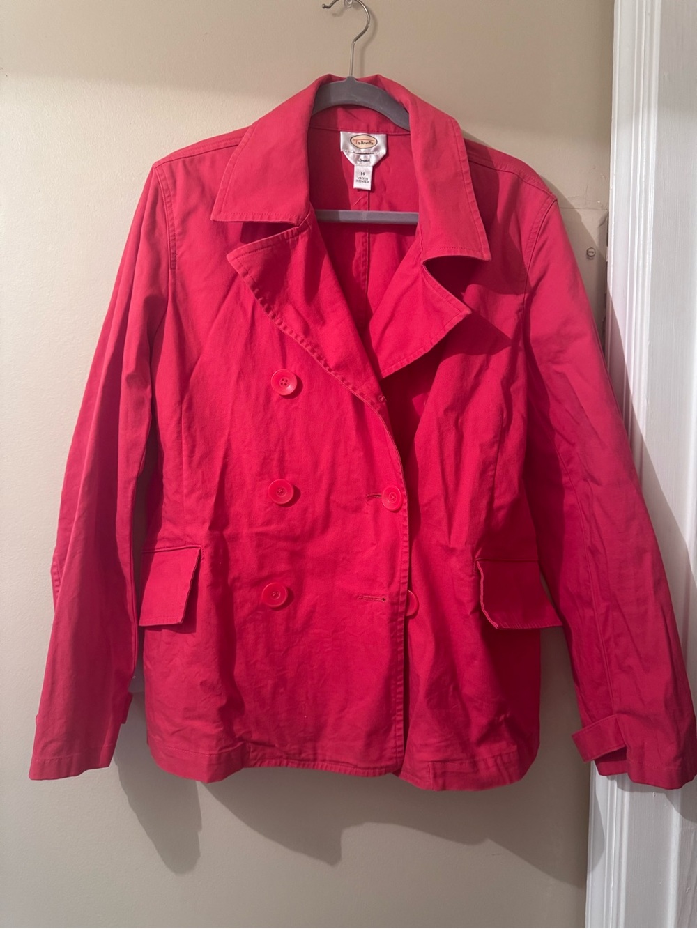 Women's Coral Double-Breasted Jacket